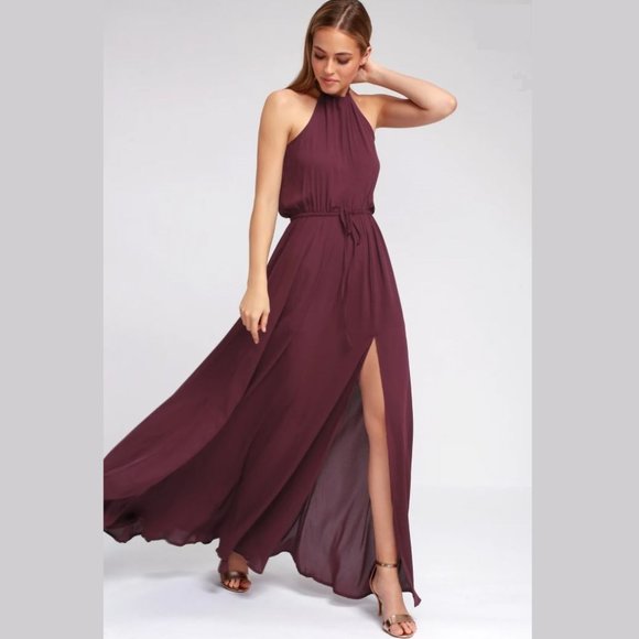 Lulus Essence of Style Plum Purple Maxi Dress S - Picture 1 of 5